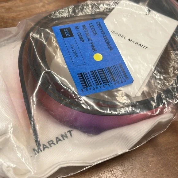 NWT Isabel Marant PINK ‘Lecce’ metallic belt